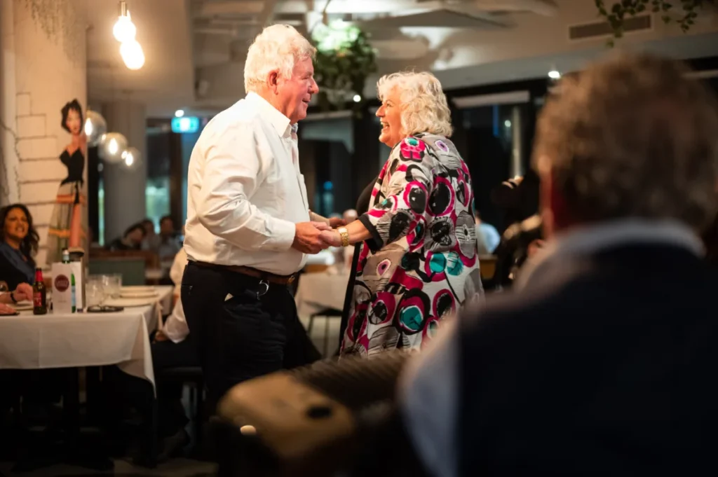 couple dancing at a dinner and show in Melbourne