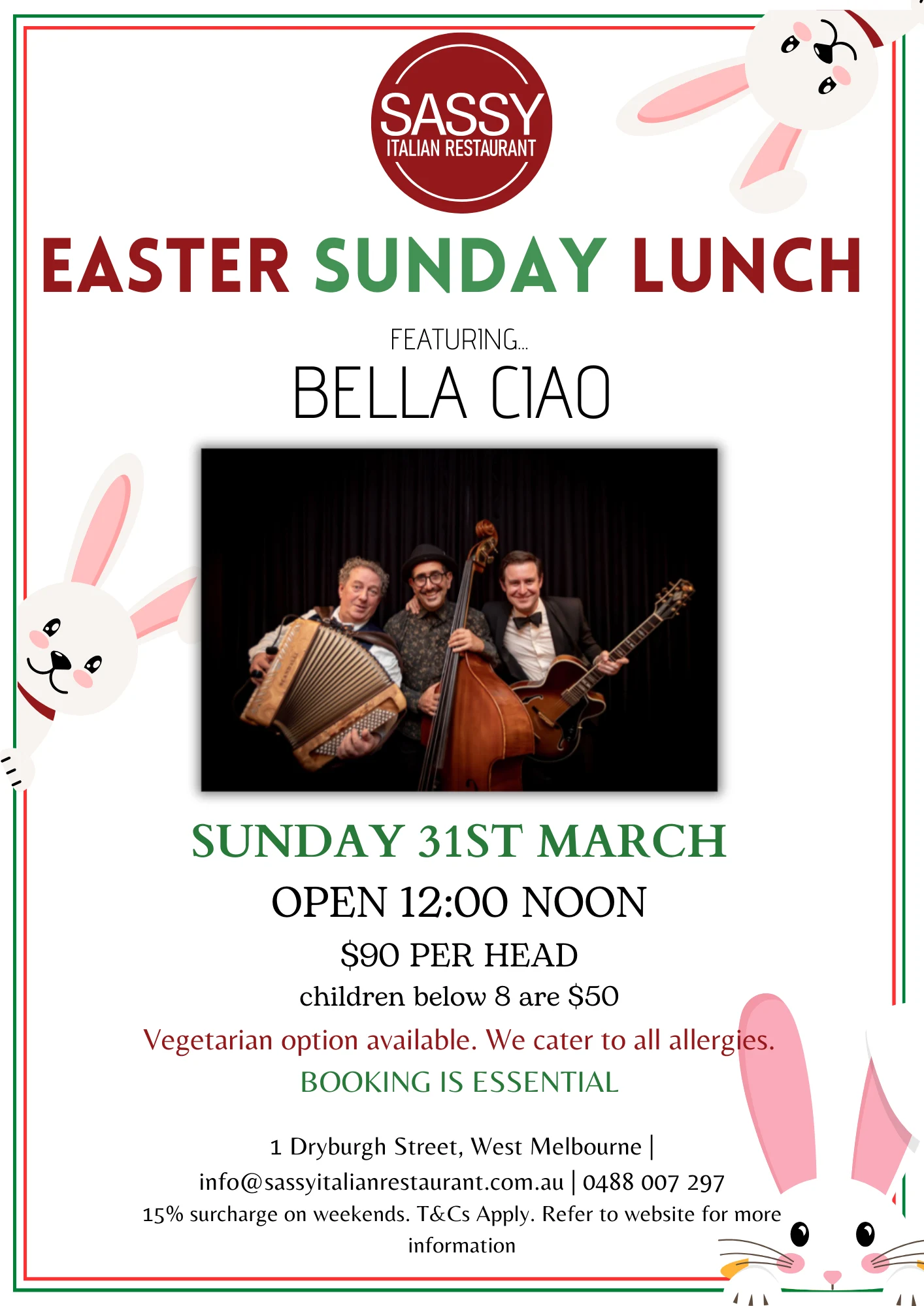 easter sunday lunch promo